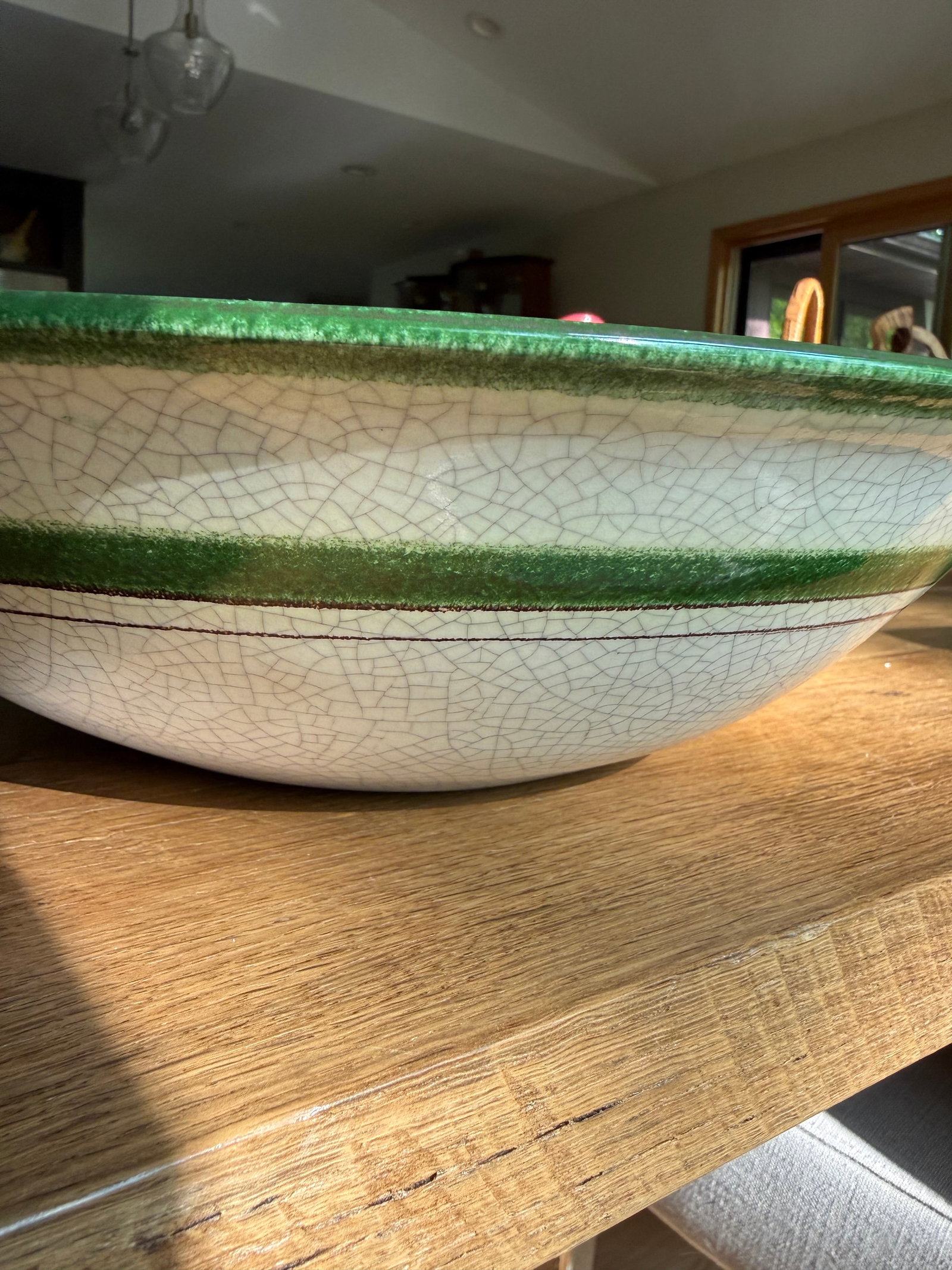 1950s Majolica Large Serving Bowl Hartman Studios of Los Angeles, California Magnolia - 3