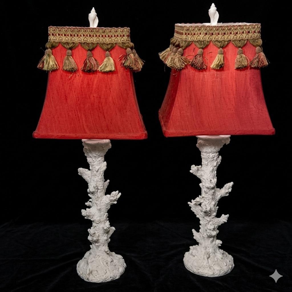 Late 20th Century Faux Coral Lamps by Turtle and Crane - A Pair - 12