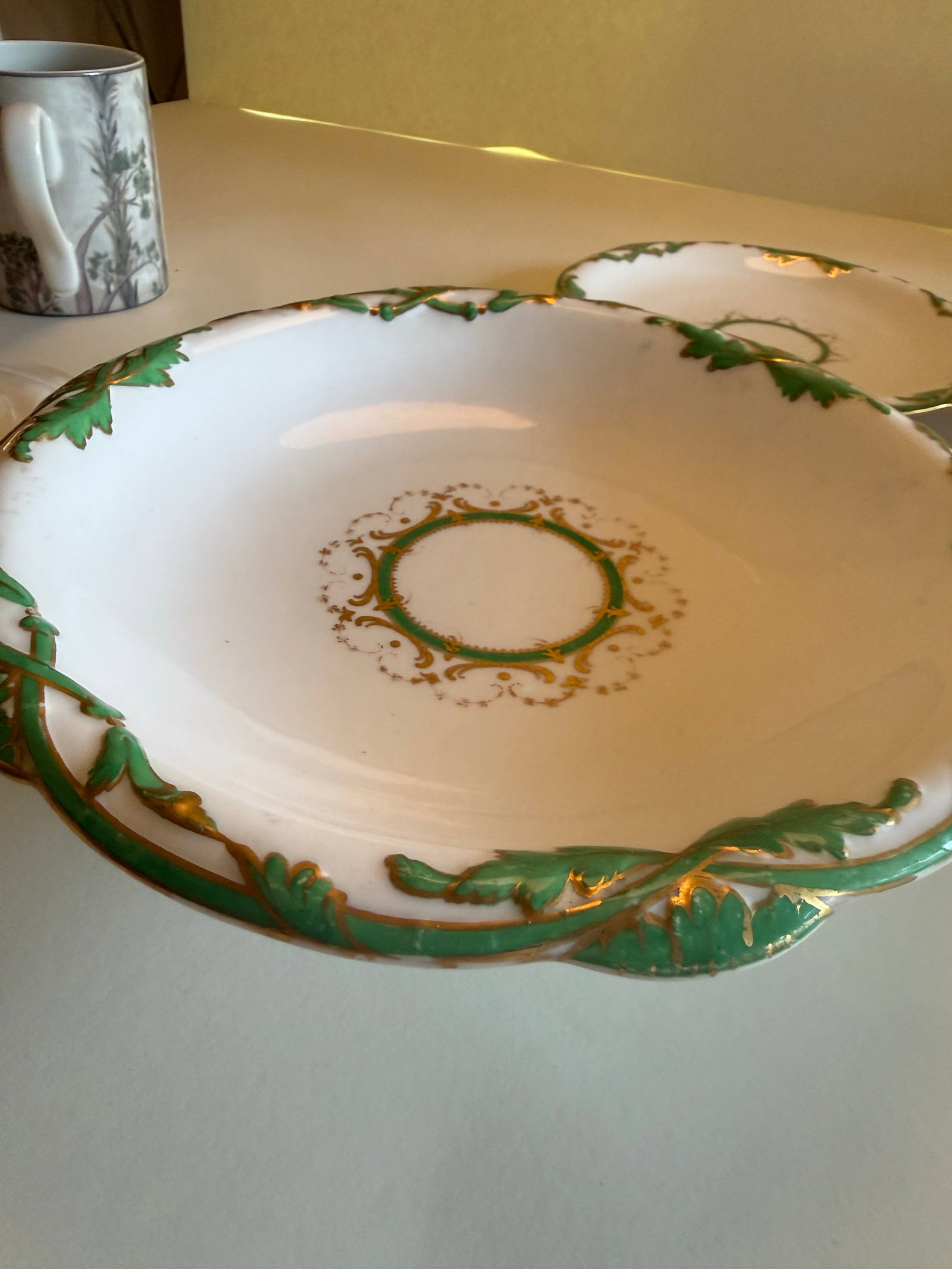 Antique Davenport Longport Porcelain Dessert Service, Green Ivy & Gilt, Pattern 1288 "” 13 - 4