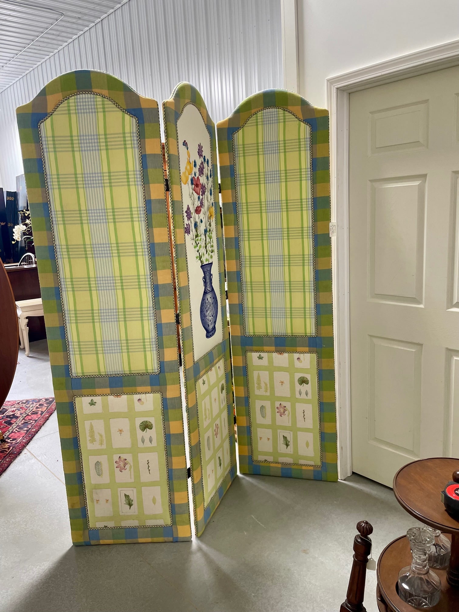 Upholstered 3-Panel Folding Screen - 9