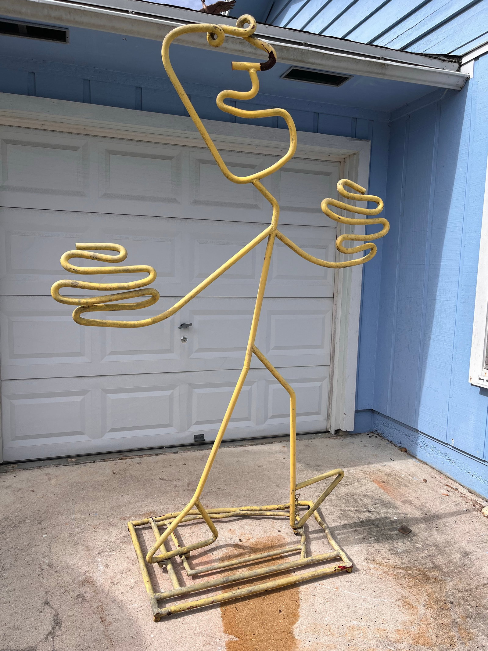 1990s Monumental Signed Barrett DeBusk "Walking Bod " Steel Sculpture - 90" High - 3