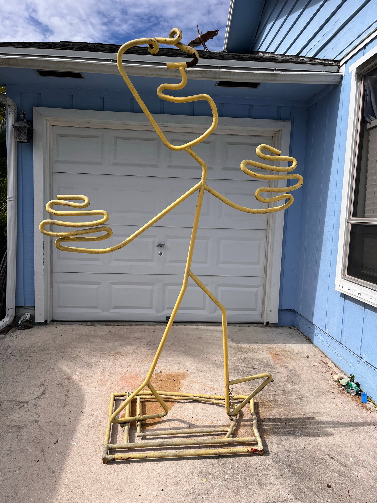 1990s Monumental Signed Barrett DeBusk "Walking Bod " Steel Sculpture - 90" High - 4