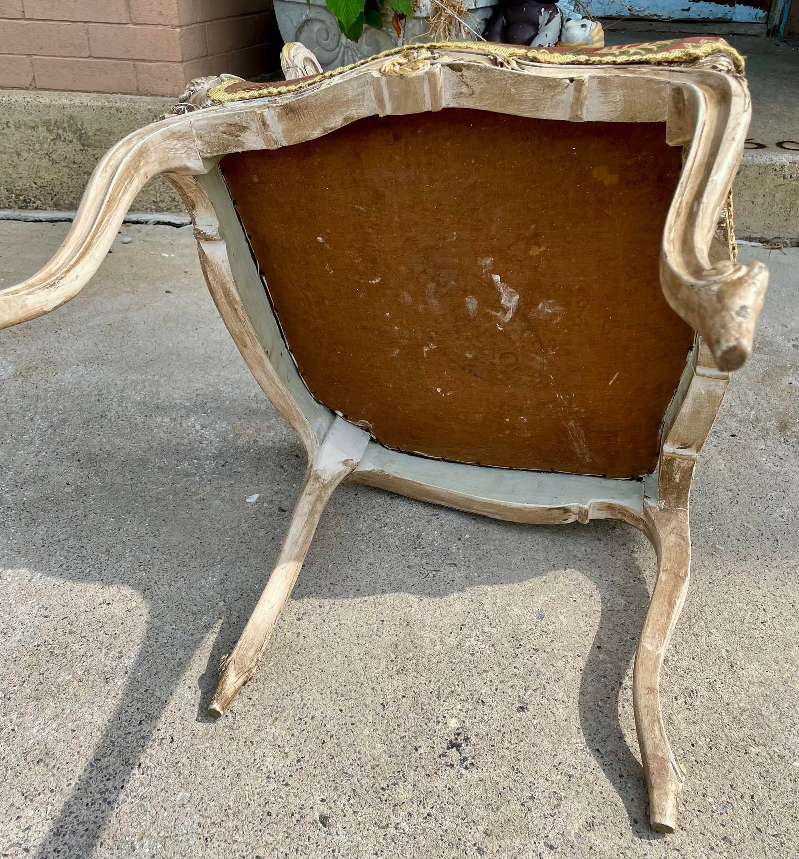 Late 19th Century French Rococo Louis XV Ornately Carved Painted Distressed Corner Captain's Chair - 11