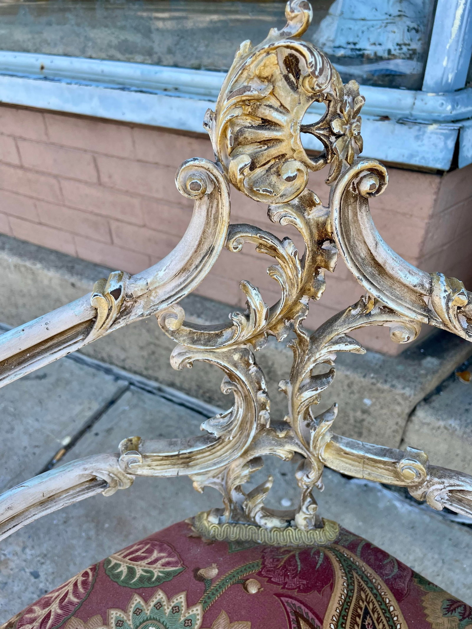Late 19th Century French Rococo Louis XV Ornately Carved Painted Distressed Corner Captain's Chair - 3