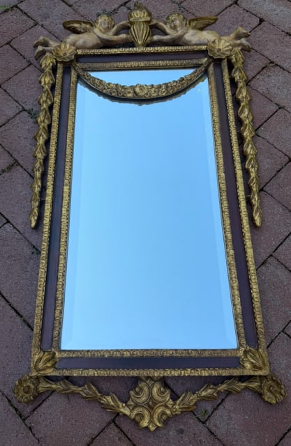 1990 Carvers Guild Large Hand Carved Ornate Gilded Mahogany Mirror - 2