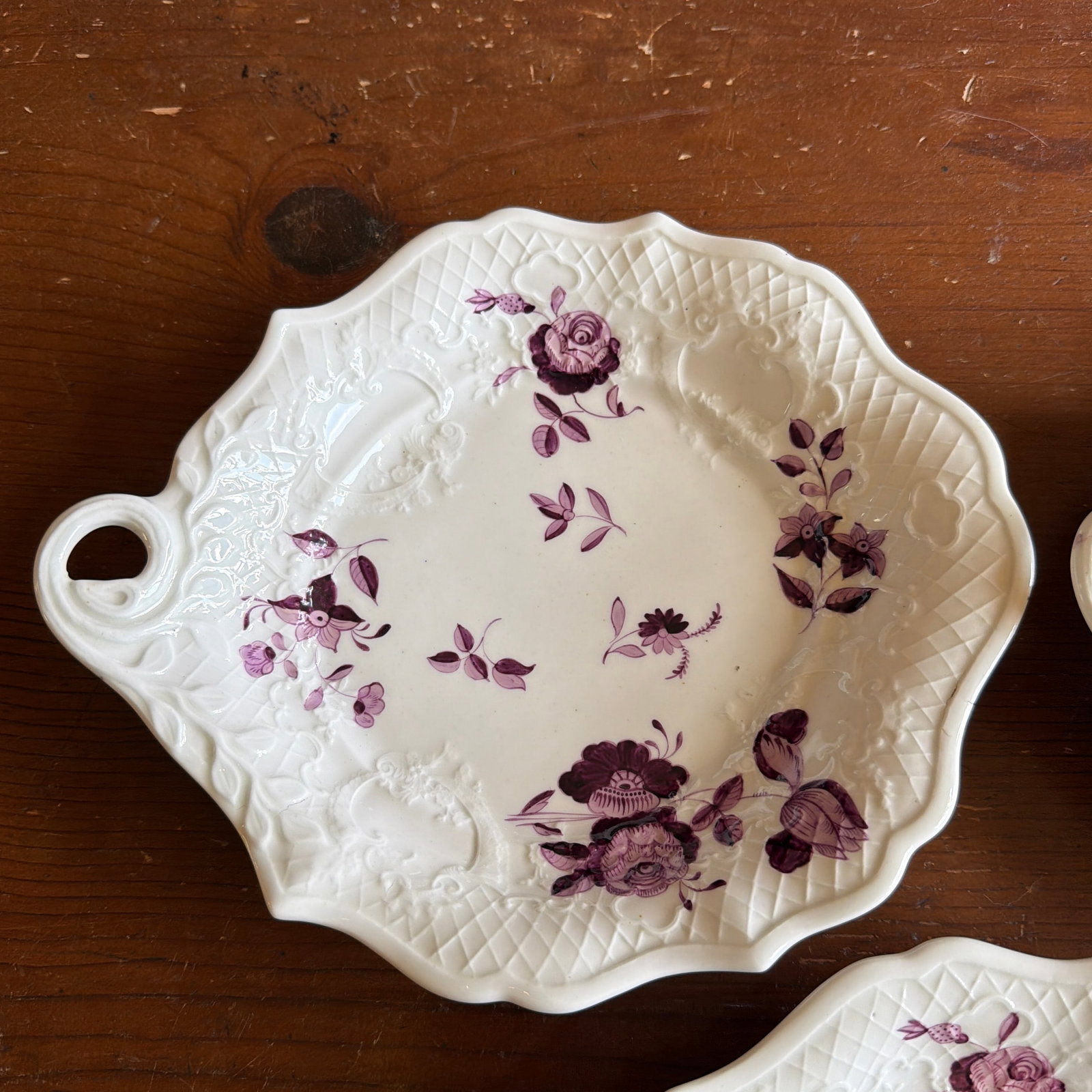 Set of 3 Antique Job Ridgway Cauldon Place Single-Handled Trays, Pattern B1154, Circa 1808-1814 - 3
