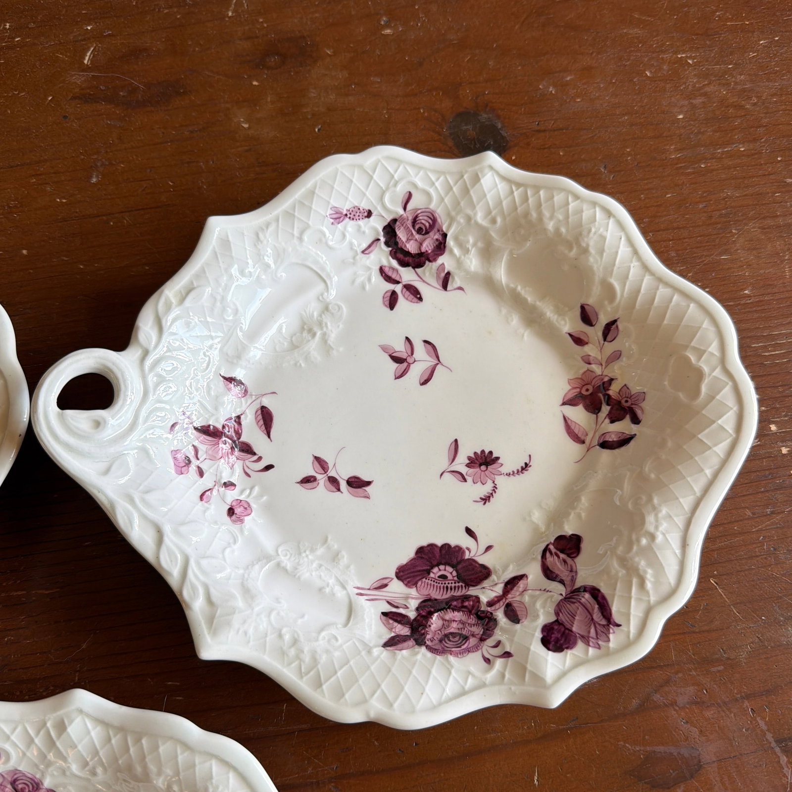 Set of 3 Antique Job Ridgway Cauldon Place Single-Handled Trays, Pattern B1154, Circa 1808-1814 - 4