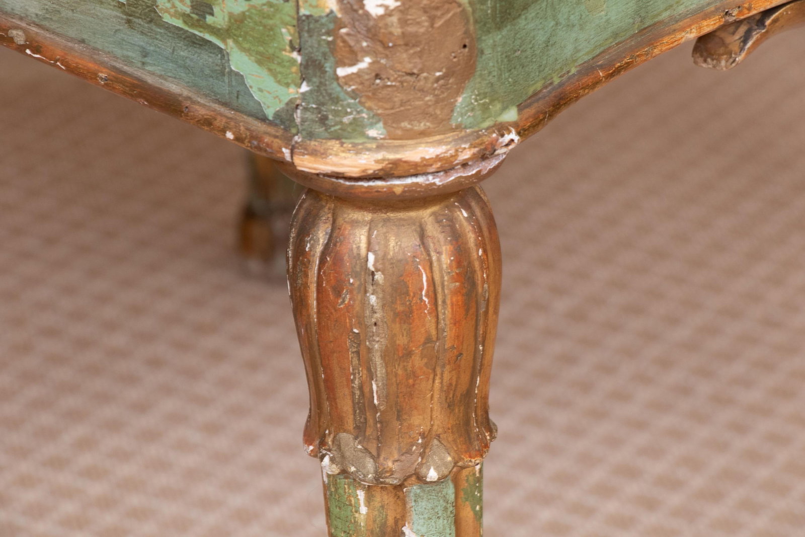 Authentic 18th Century Venetian Carved Wood and Gesso Hall Chair - 14