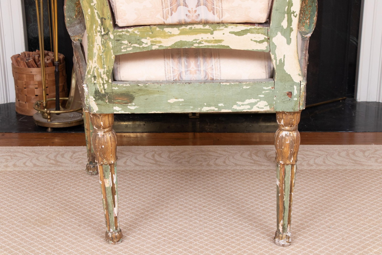 Authentic 18th Century Venetian Carved Wood and Gesso Hall Chair - 6