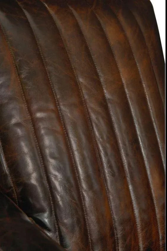 Pair of Malcolm Brown Leather Swivel Chairs - 3