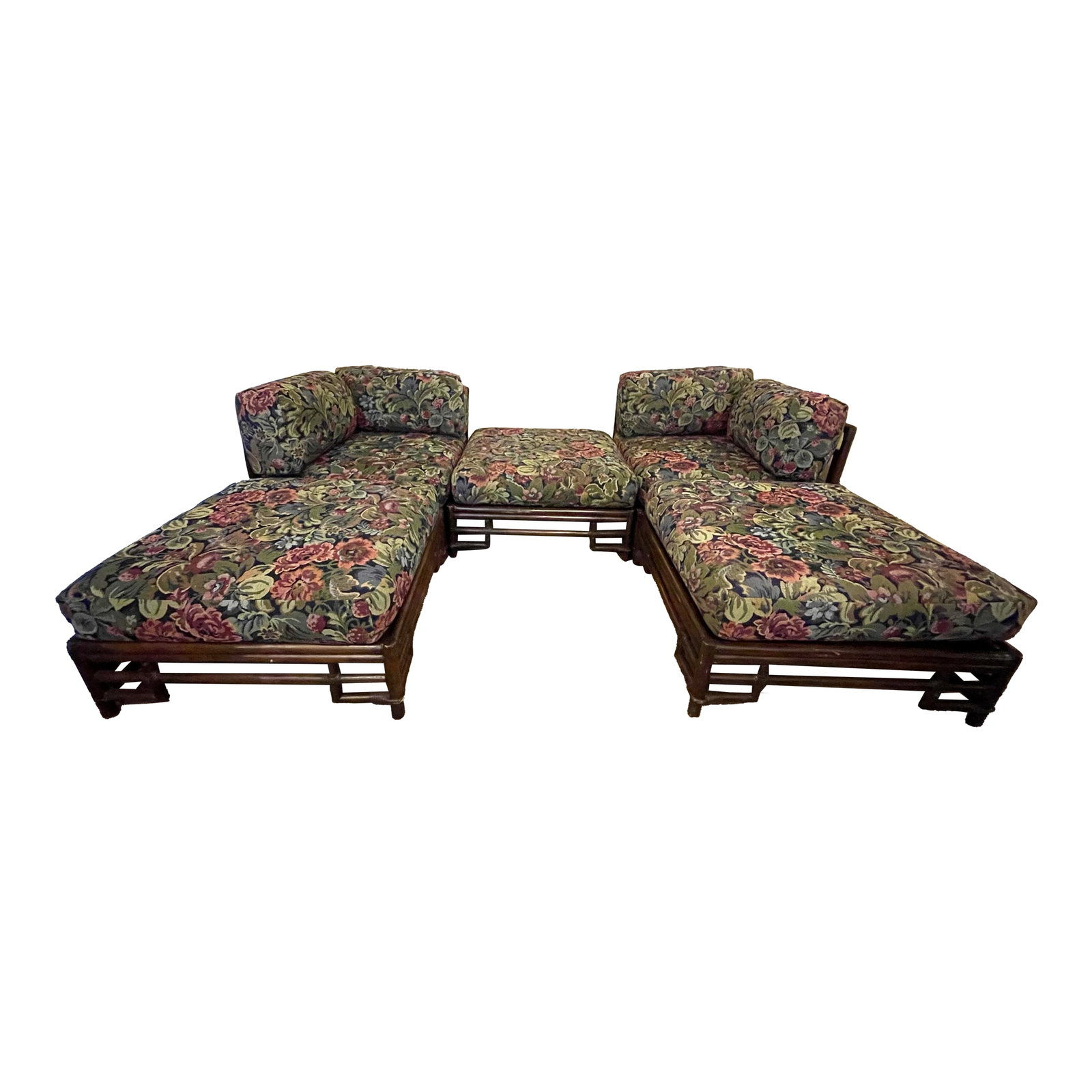 Mid 20th Century Ficks Reed Bamboo Rattan Modular Sectional Corner Chairs Chaise Couch Set (1 of 12)
