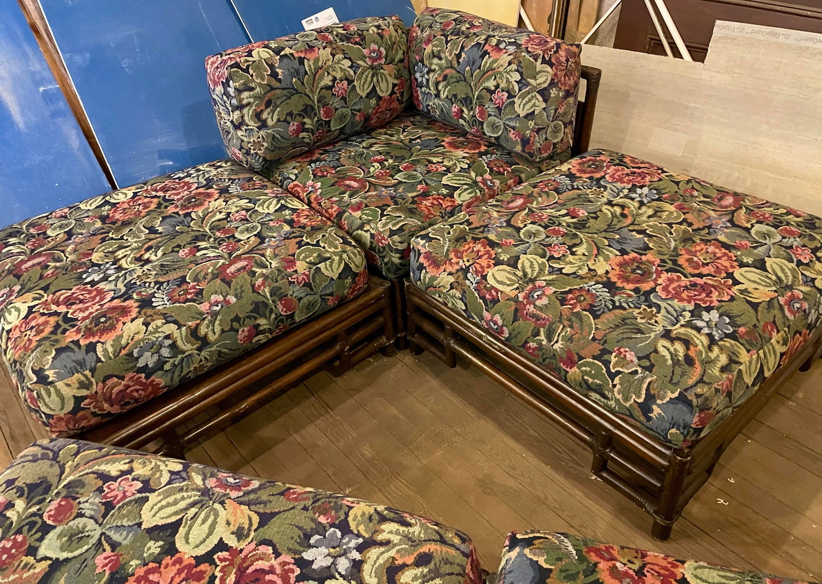 Mid 20th Century Ficks Reed Bamboo Rattan Modular Sectional Corner Chairs Chaise Couch Set - 3