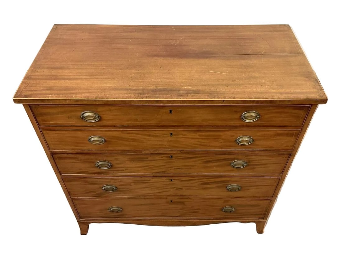 Antique Early 1800 Georgian English Secretaire Cabinet, Walnut - 4