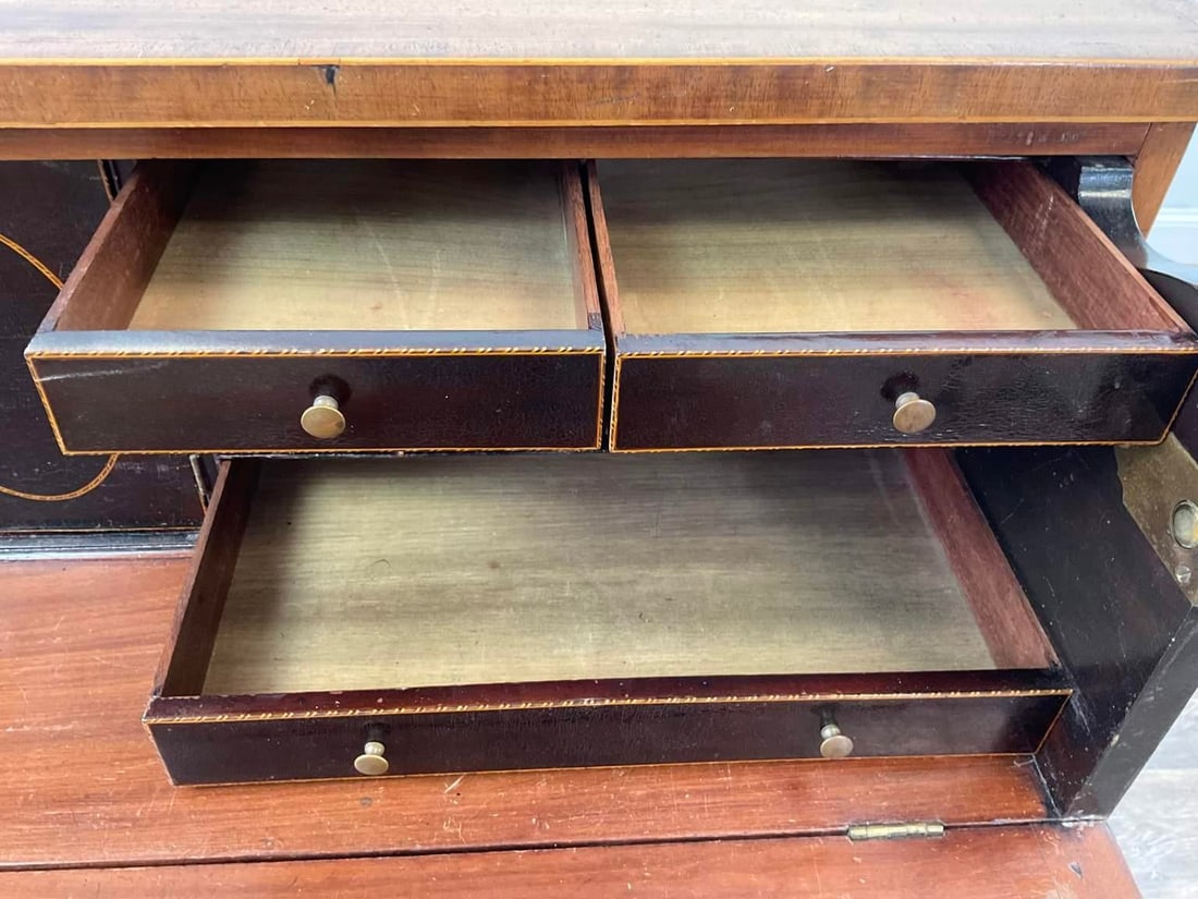 Antique Early 1800 Georgian English Secretaire Cabinet, Walnut - 6