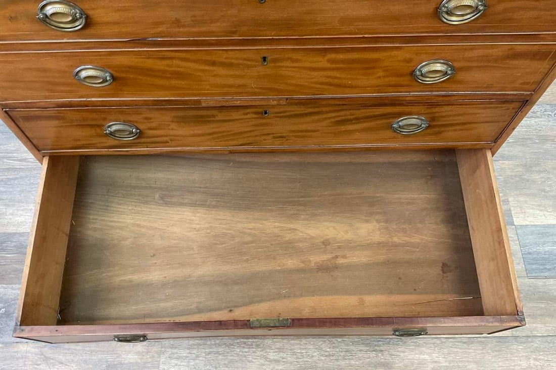 Antique Early 1800 Georgian English Secretaire Cabinet, Walnut - 9