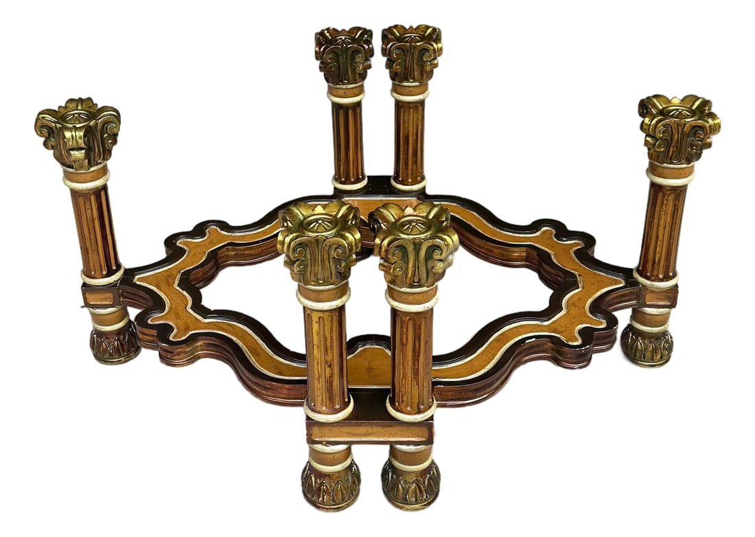 1970s Neoclassical Column Coffee Table Base | Hollywood Regency Maximalist Pedestal (1 of 11)