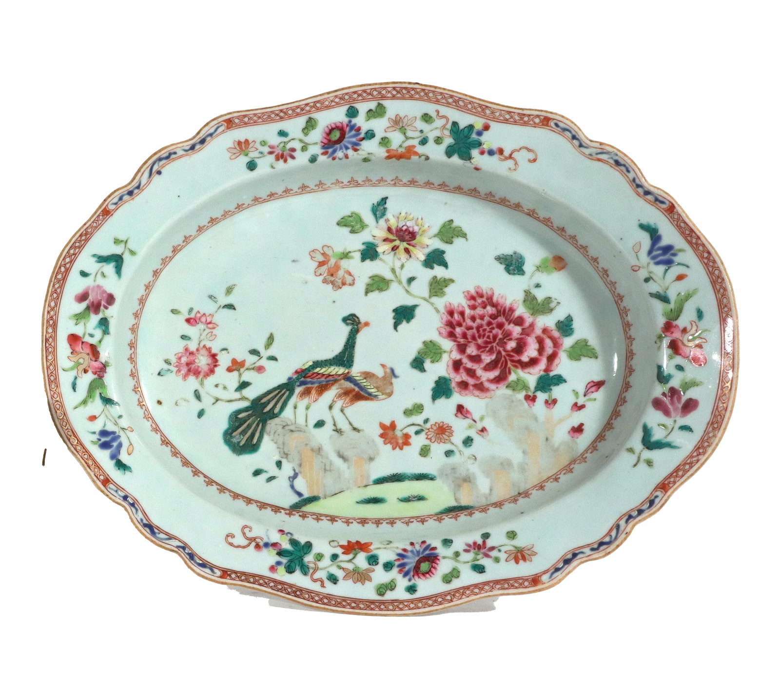 18th-Century Chinese Export Porcelain Double Peacock Pattern Soup Tureen, Cover & Stand - 8