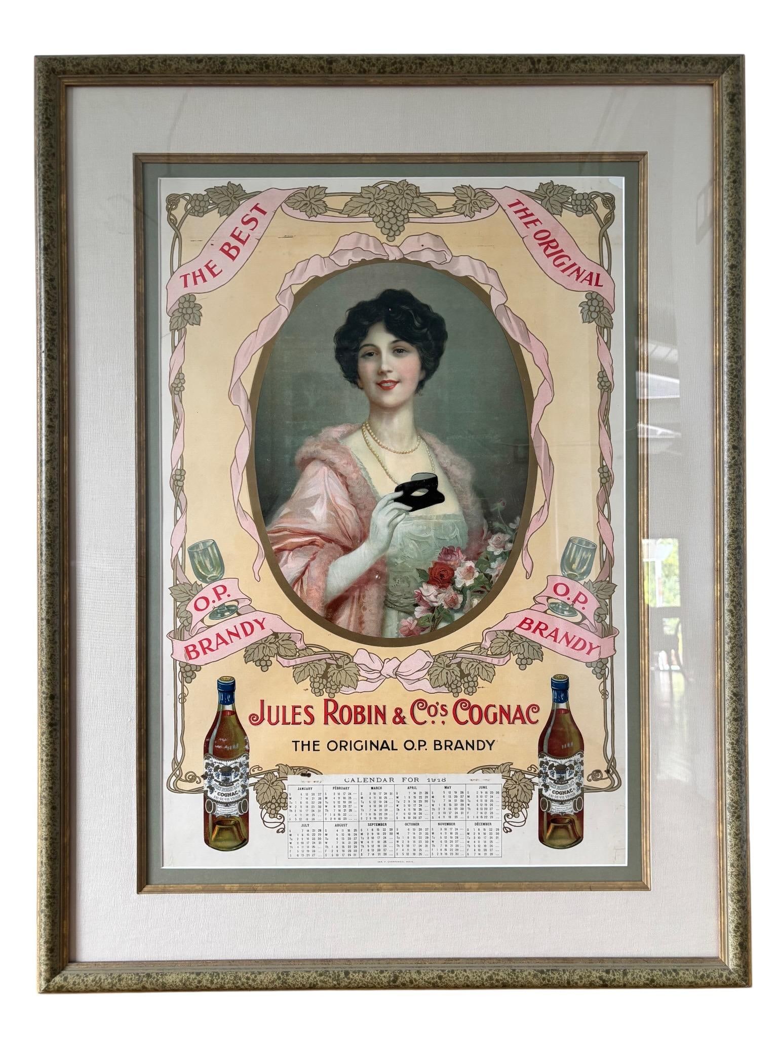 Jules Robin & Co. Original French Cognac Calandar Poster, 1918 - 5