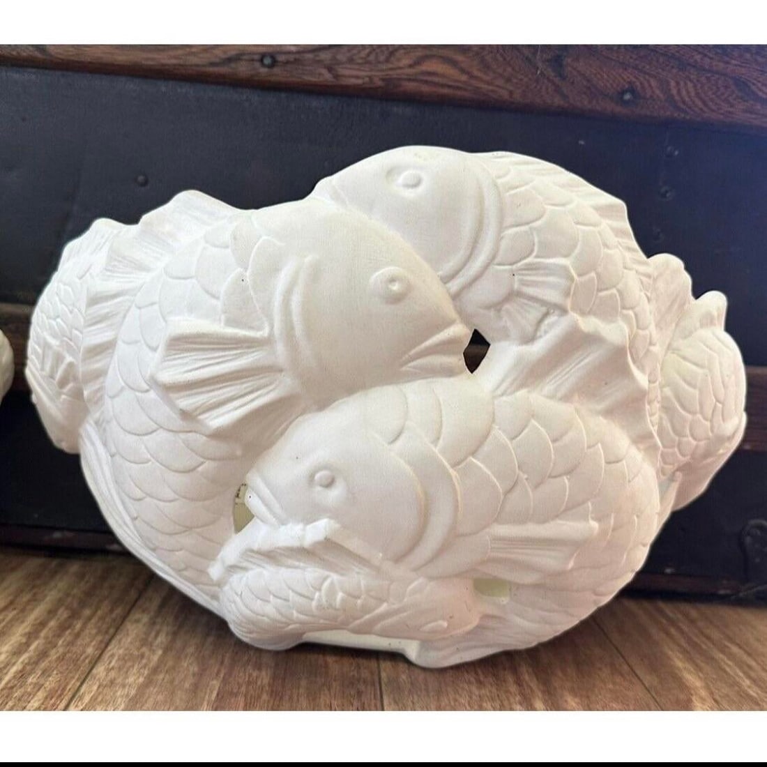 Vintage Art Deco Bisque Koi Wall Sconces - 2