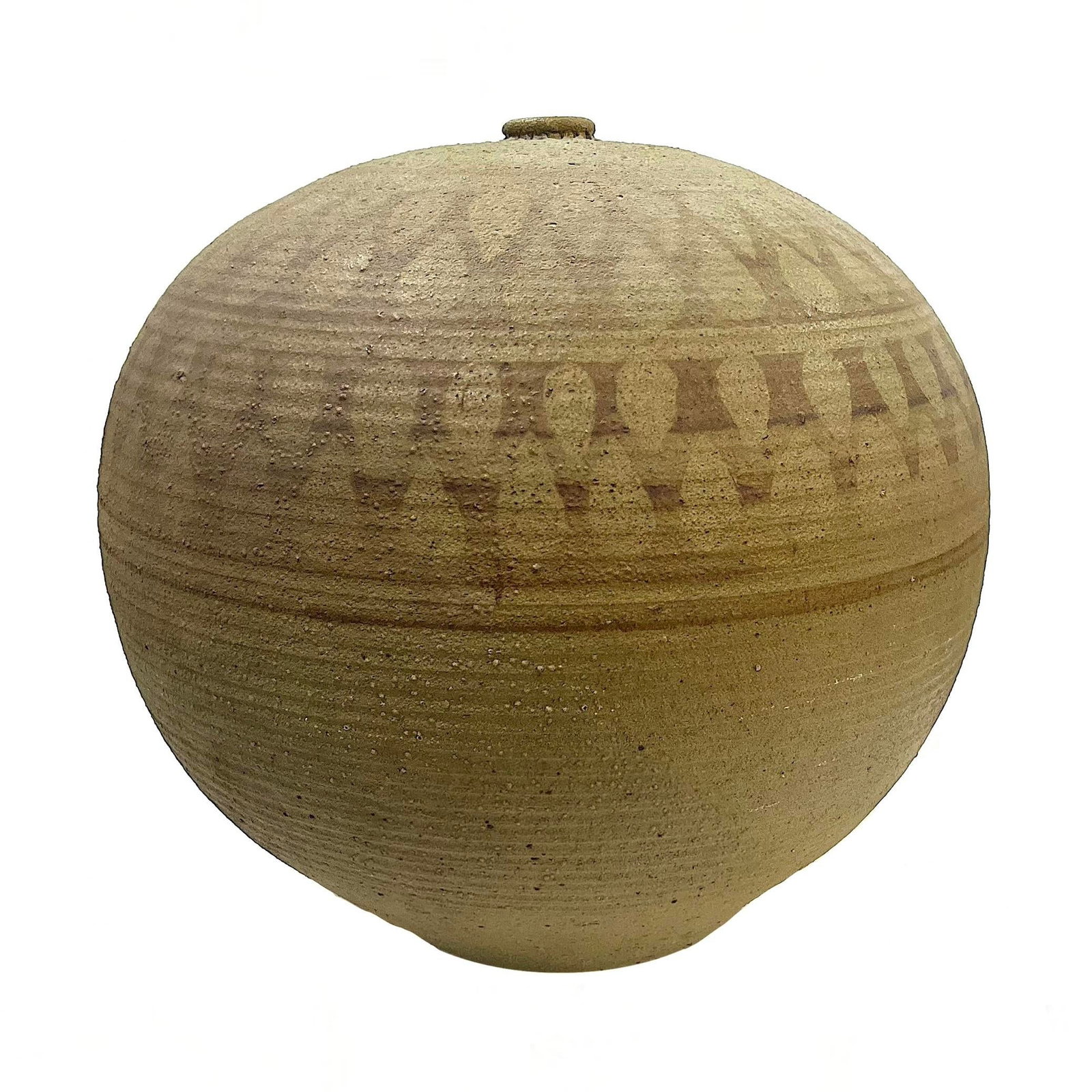 1970's Massive Hand-Crafted Stoneware Vessel With Geometric Decoration by Ken Edwards Montana Potter - 12