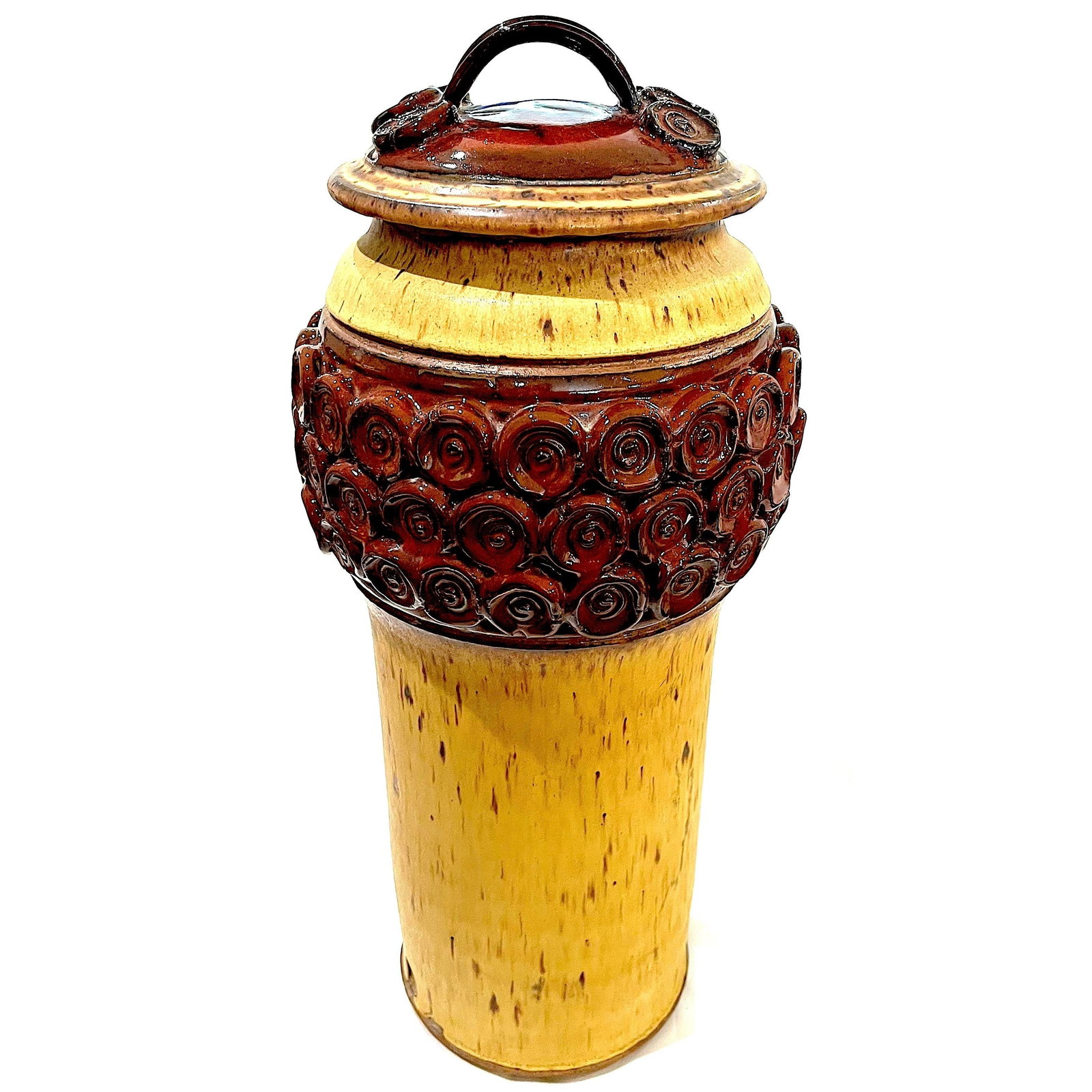 Massive 1980's Hand-Crafted Stoneware Pottery Jar With Lid - Ken Edwards Montana Potter - 3