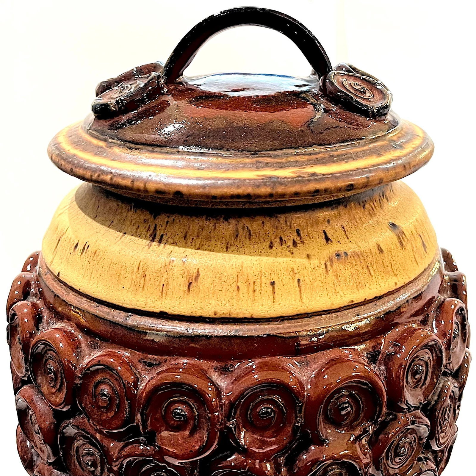Massive 1980's Hand-Crafted Stoneware Pottery Jar With Lid - Ken Edwards Montana Potter - 4