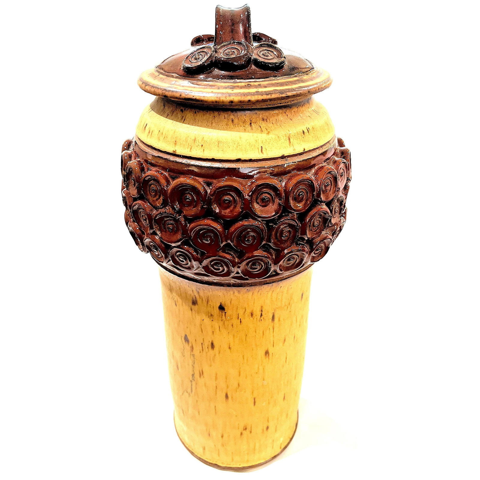 Massive 1980's Hand-Crafted Stoneware Pottery Jar With Lid - Ken Edwards Montana Potter - 7
