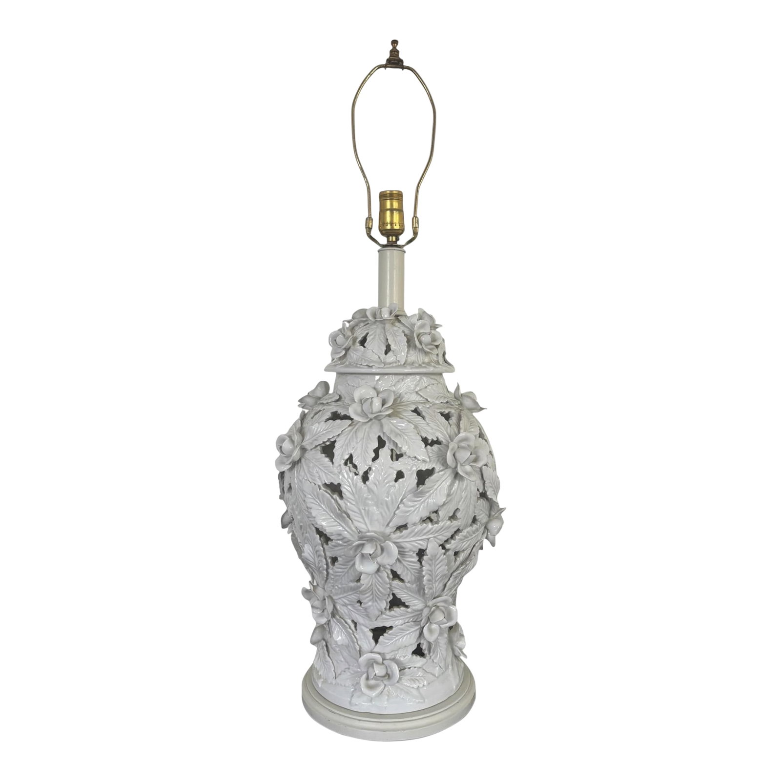 Mid 20th Century Extra Large Porcelain Floral Table Lamp in the Style of Casa Pupo (1 of 7)