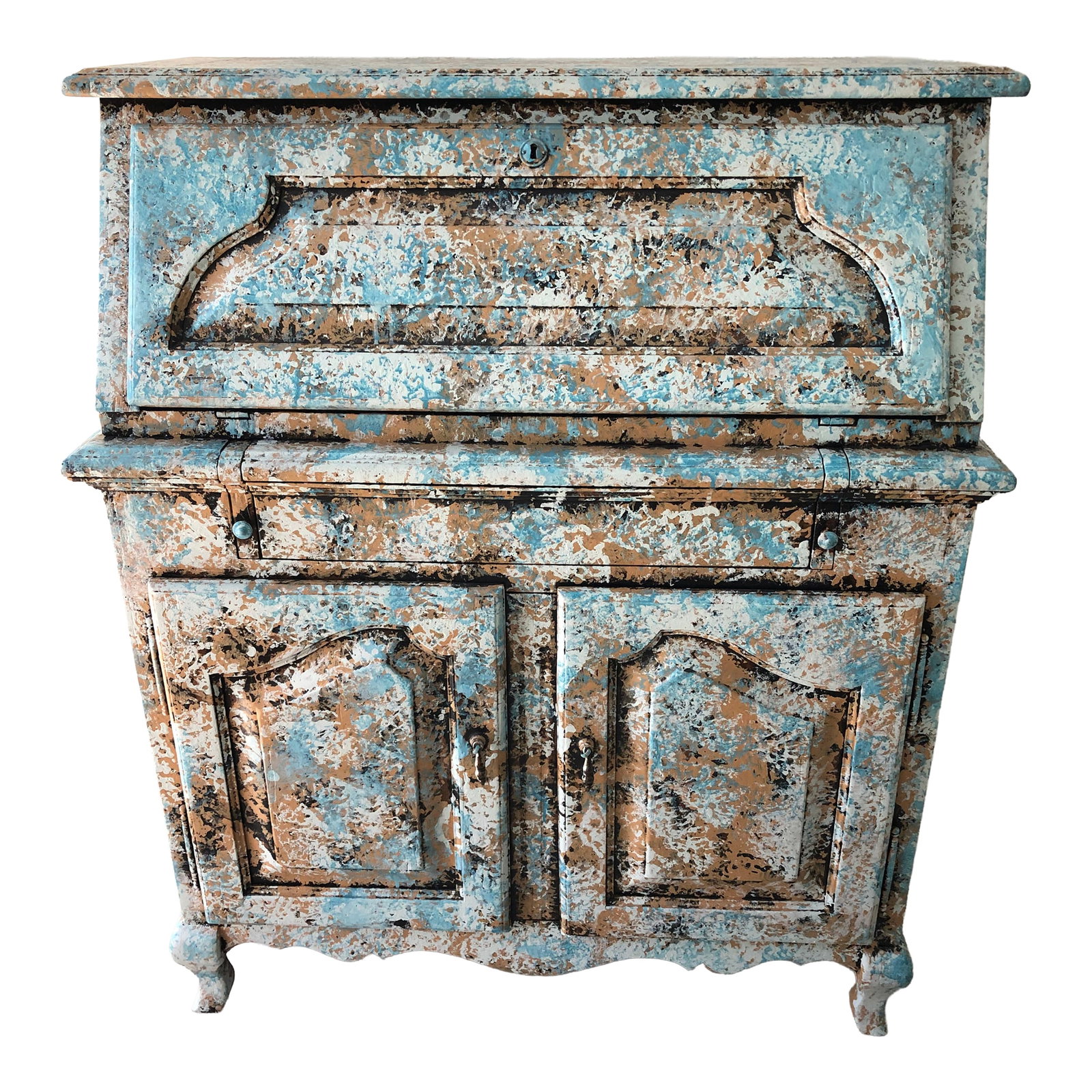 Bausman & Company Custom Secretary: Exquisite Bausman & Company Secretary Desk. Handcrafted bench-made. Leather writing pad. Custom painted finish. Condition: Alterations: Original Condition Unaltered Imperfections: Some Imperfections