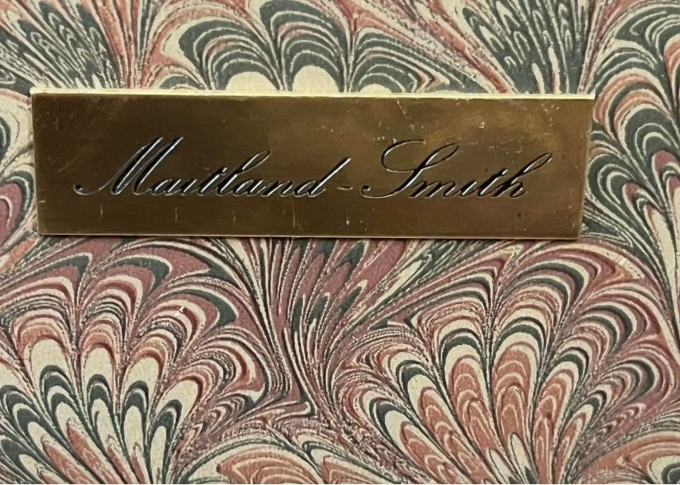1980s Maitland-Smith Leather Covered Decorative Box on Hand-Forged Iron Stand - 7
