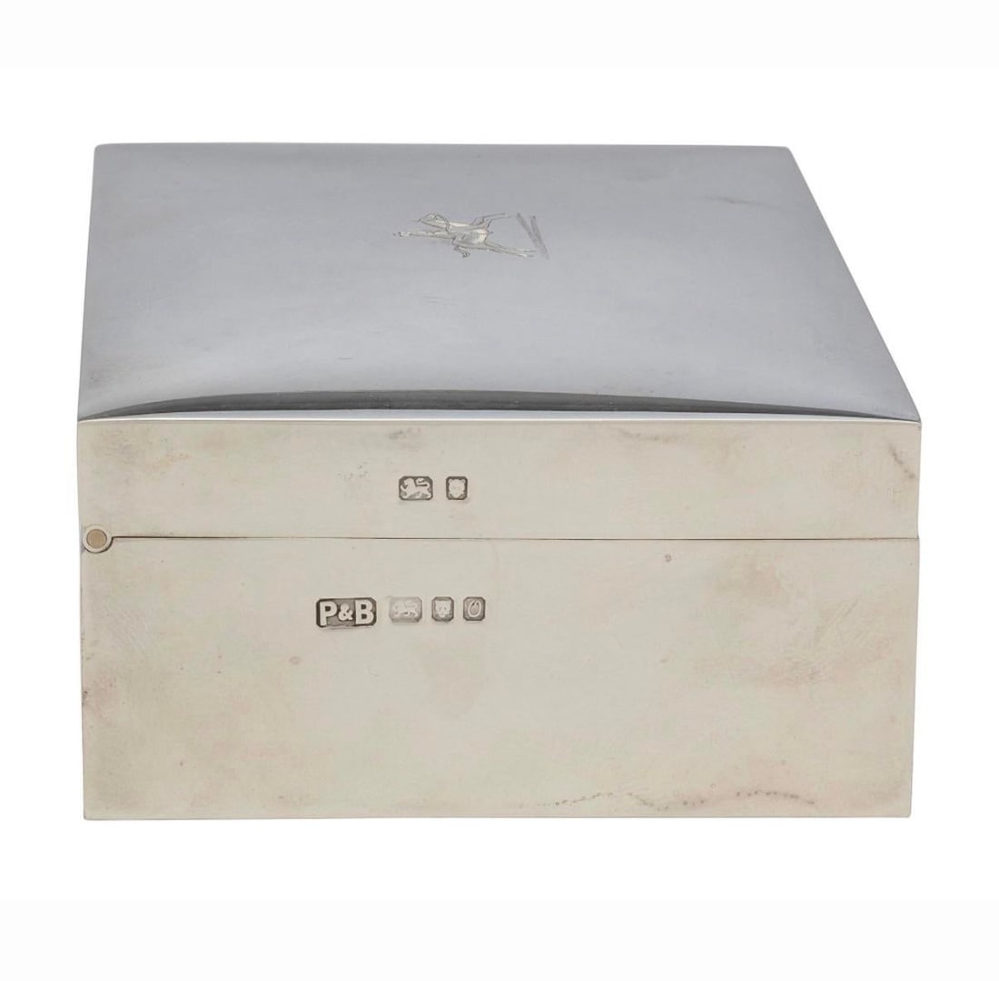 English Silver Cigarette Box in the Equestrian Taste - 4
