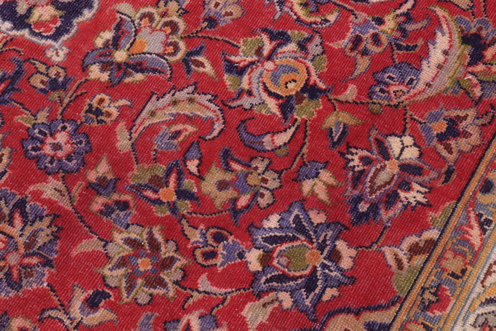 1970s Hand-Knotted Wool Area Rug 9.6x13.8 - 4