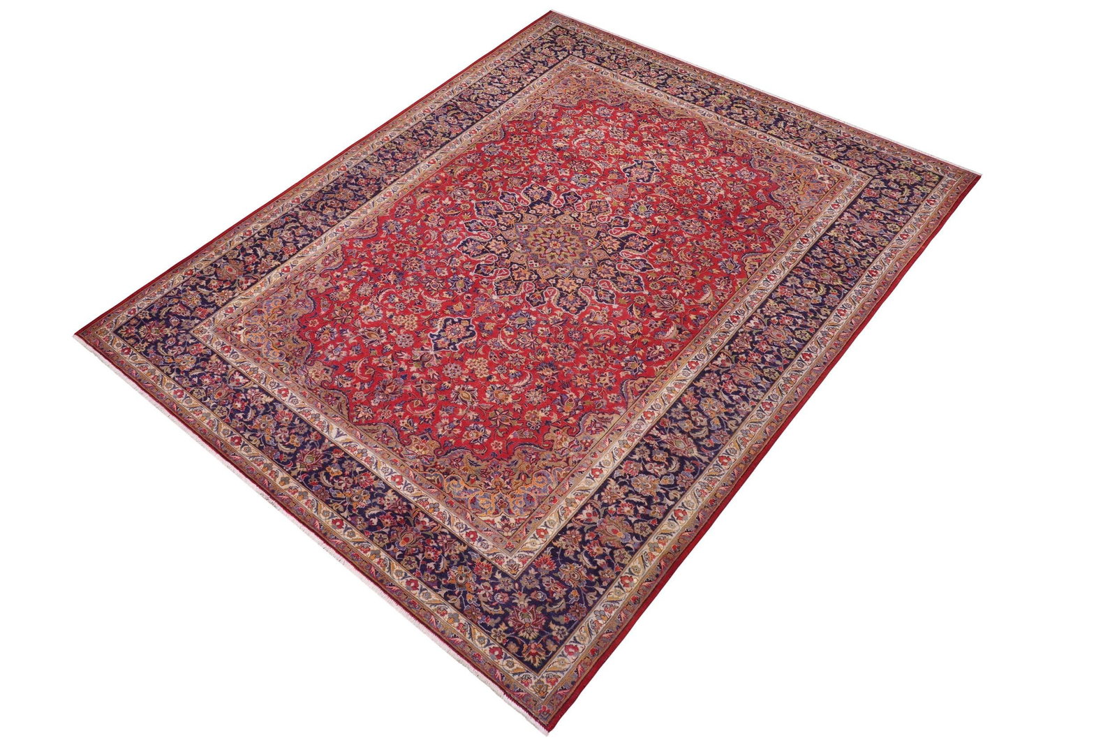 1970s Hand-Knotted Wool Area Rug 9.6x13.8 - 8