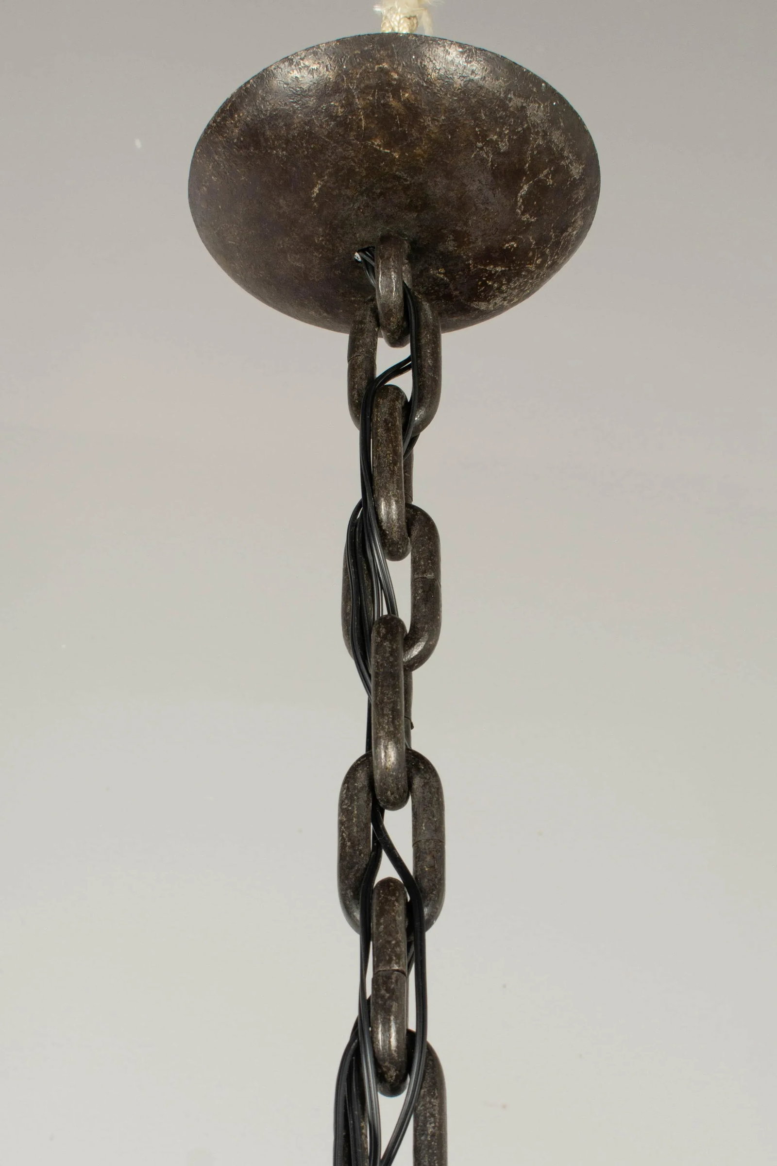 French Art Deco Wrought Iron Chandelier - 7