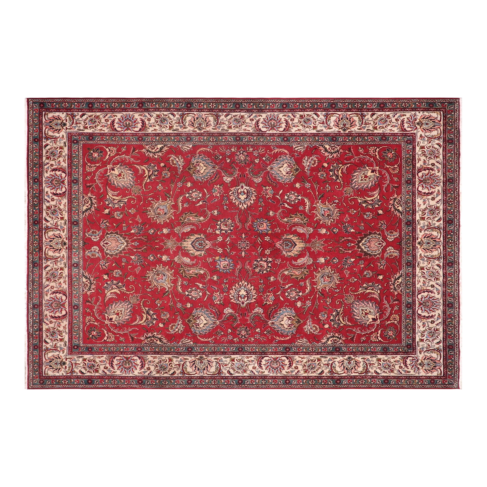 Hand-Knotted Wool Area Rug 9.7x12.9: This is a magnificent, hand-knotted wool rug that will instantly elevate the elegance and warmth of any space in your home. Featuring a spectacular design and rich, classic coloring, this piece is a t