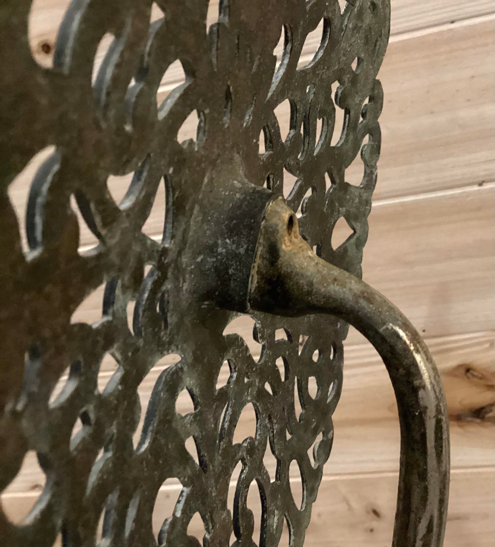 Late 19th Century Arts and Crafts Filagree Brass Rosette Andirons - 8