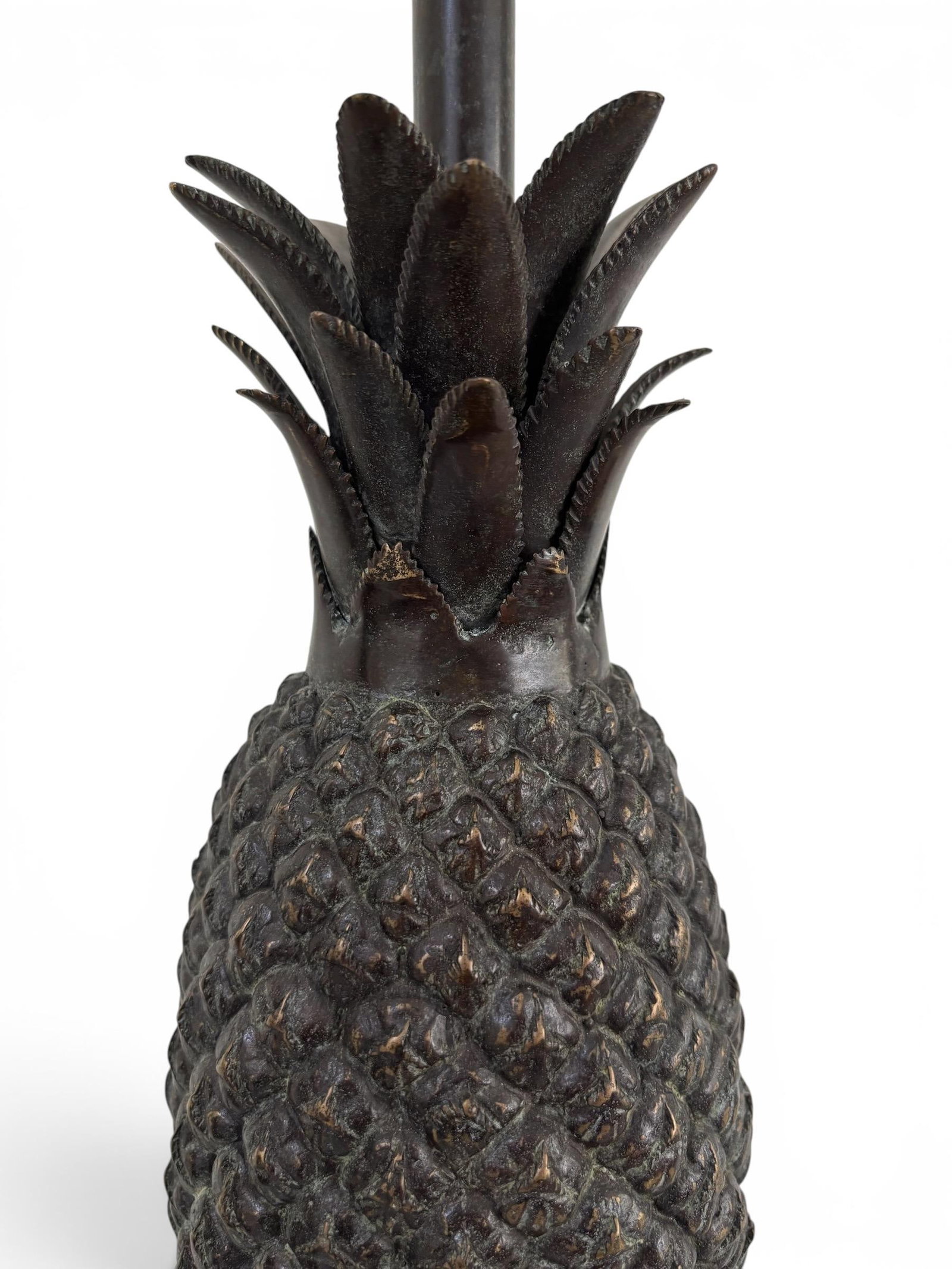 Pair of Vintage Bronze Pineapple Table Lamp in the Style of Maitland Smith - 8