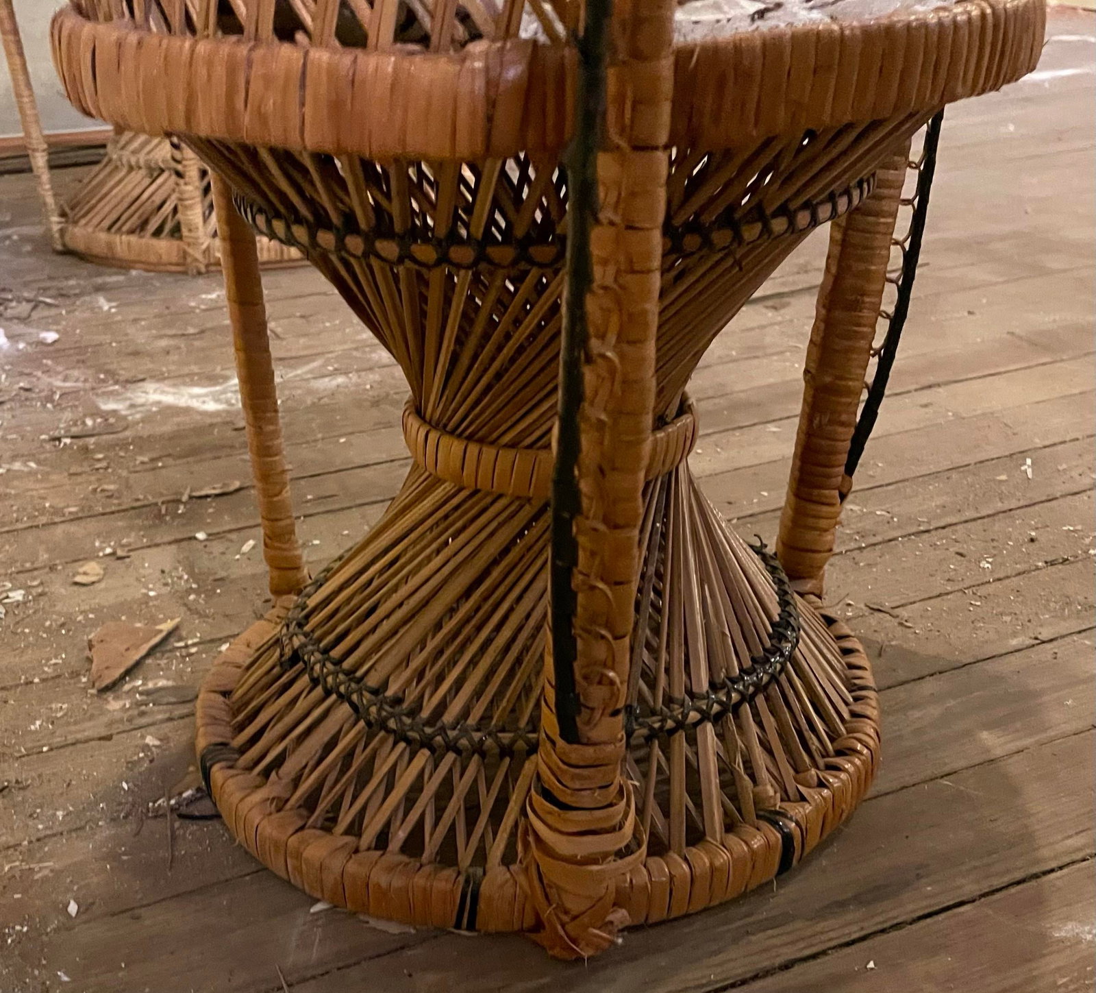 Mommy & Me Pr Small Large Rattan Emmanuelle Fan Peacock Bohemian Wicker Chairs - 10