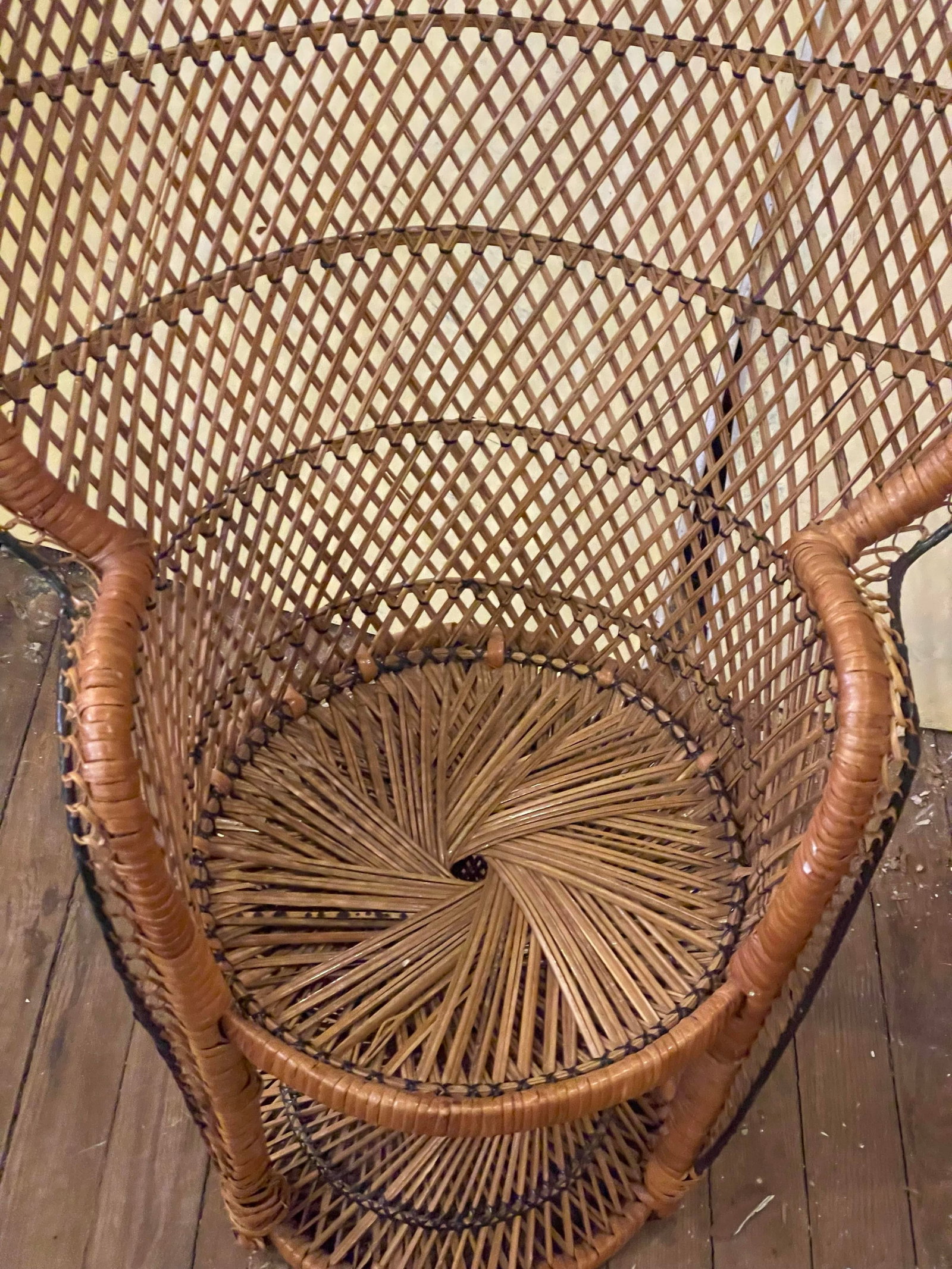 Mommy & Me Pr Small Large Rattan Emmanuelle Fan Peacock Bohemian Wicker Chairs - 12