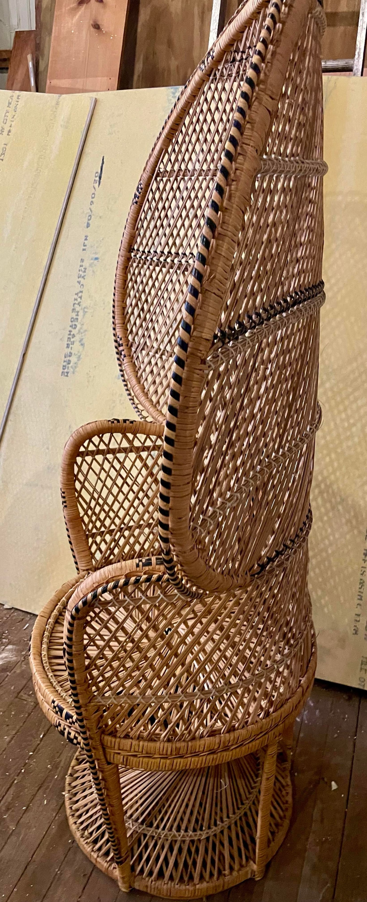 Mommy & Me Pr Small Large Rattan Emmanuelle Fan Peacock Bohemian Wicker Chairs - 2