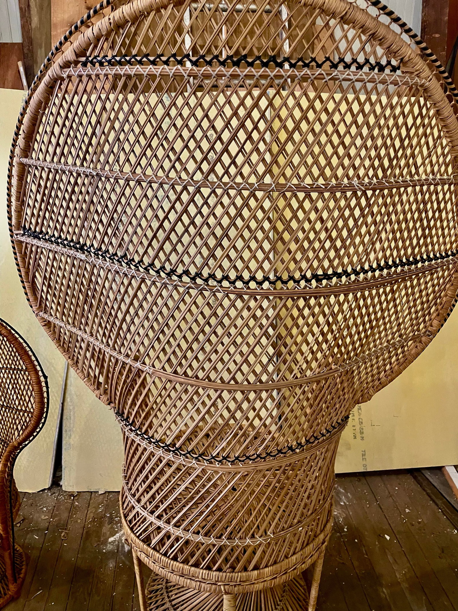 Mommy & Me Pr Small Large Rattan Emmanuelle Fan Peacock Bohemian Wicker Chairs - 3