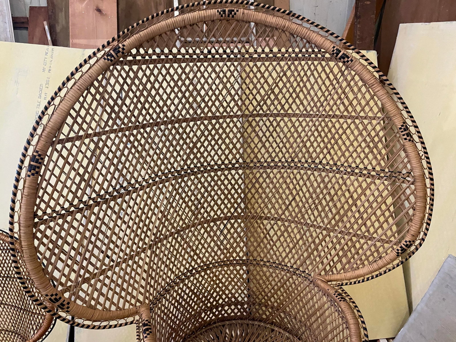 Mommy & Me Pr Small Large Rattan Emmanuelle Fan Peacock Bohemian Wicker Chairs - 4