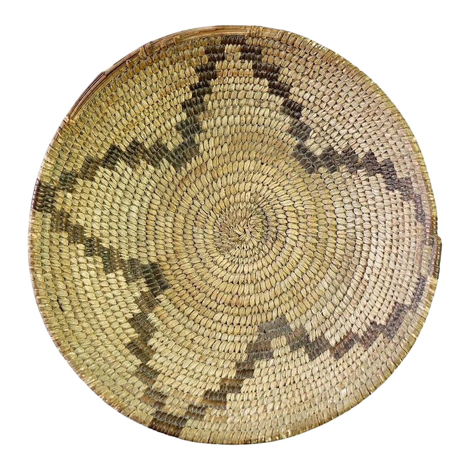 Antique Southwest Navajo Decorated Low Basket Circa 1920 (1 of 7)