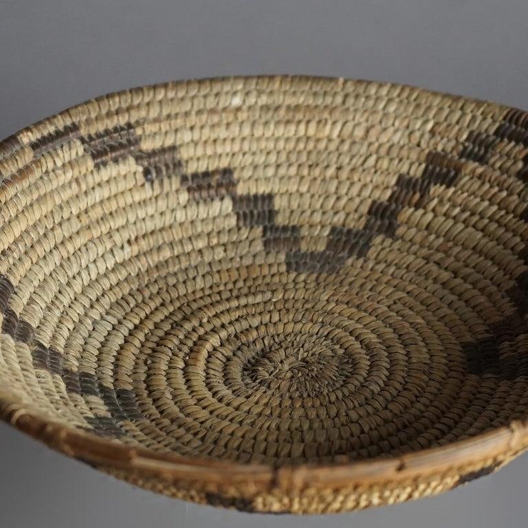 Antique Southwest Navajo Decorated Low Basket Circa 1920 - 5