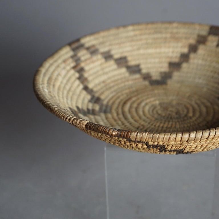Antique Southwest Navajo Decorated Low Basket Circa 1920 - 6