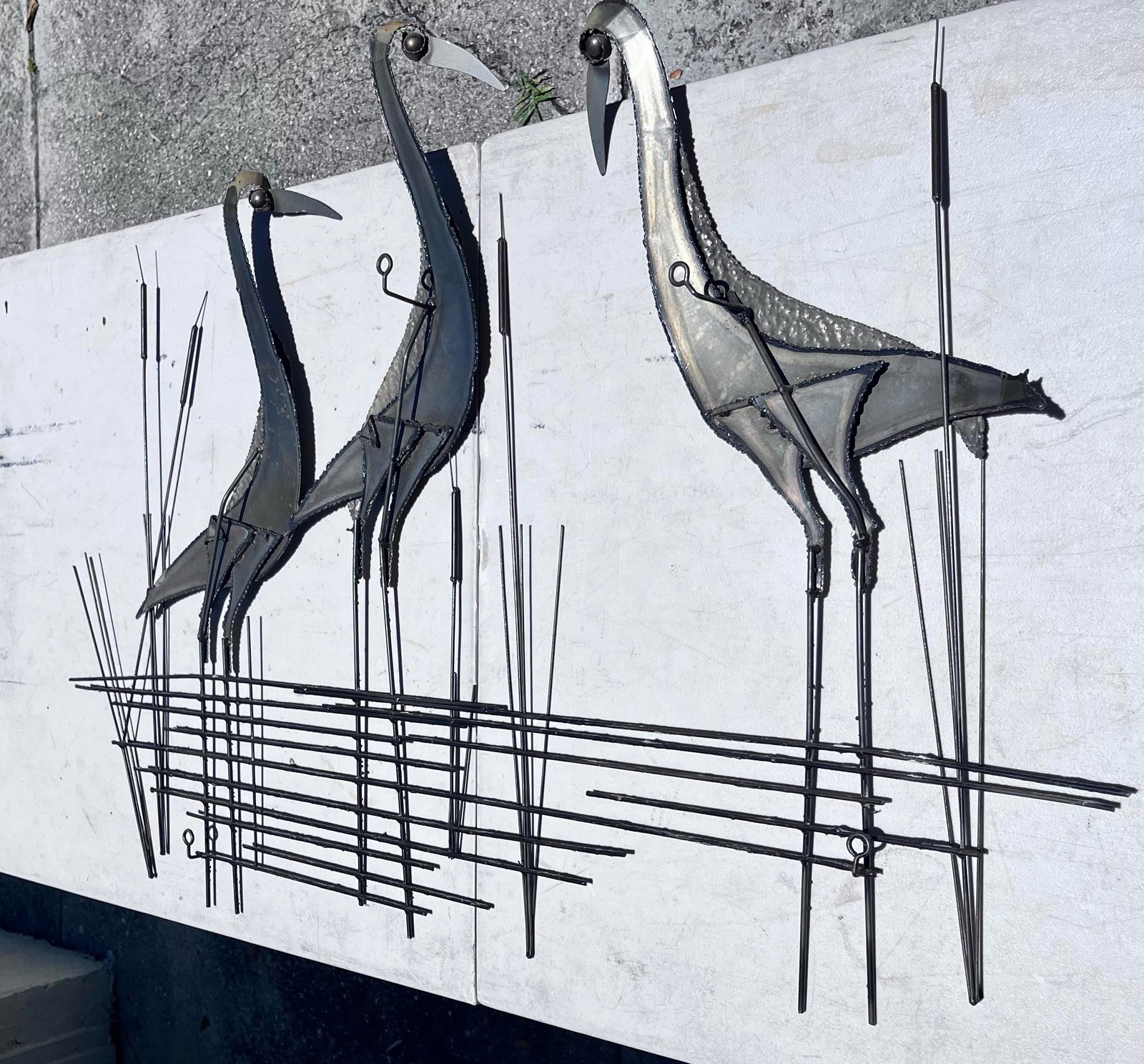 Signed Curtis Jeré 1995 Three Crane Marsh Sculpture by Artisan House - 8