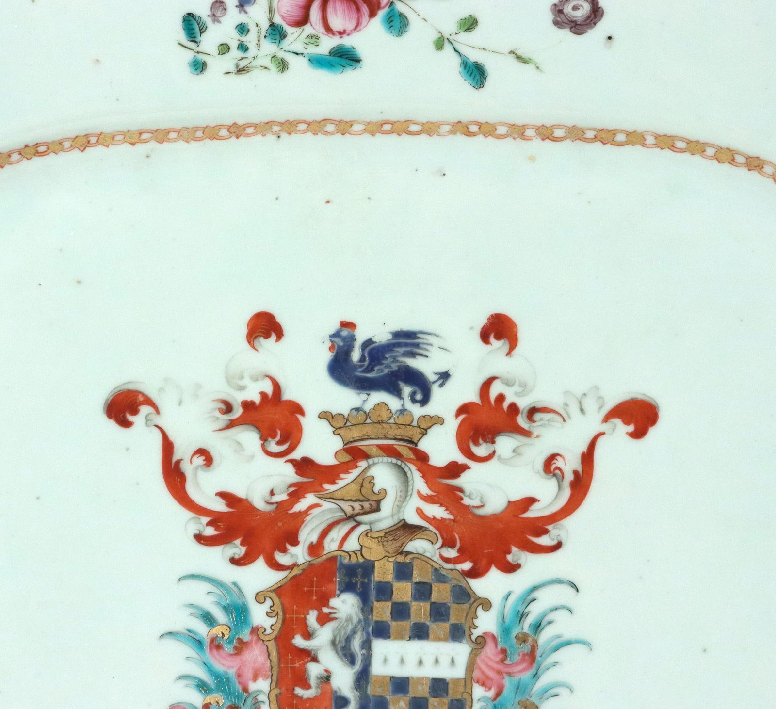 Chinese Export Porcelain Armorial Dish, Arms Hutchinson Impaling Calthrop - 13