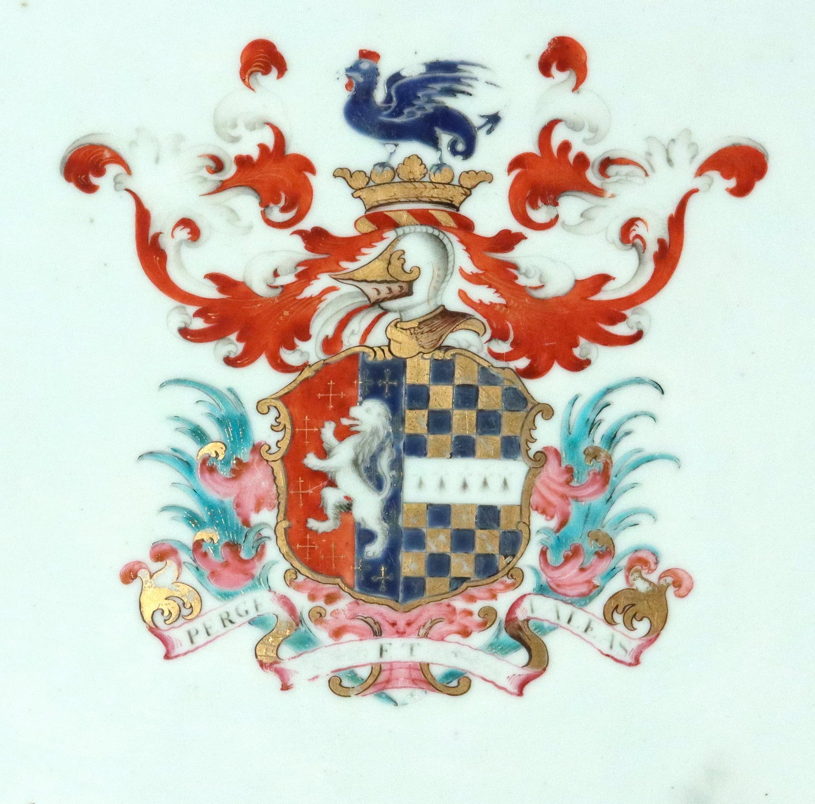 Chinese Export Porcelain Armorial Dish, Arms Hutchinson Impaling Calthrop - 9