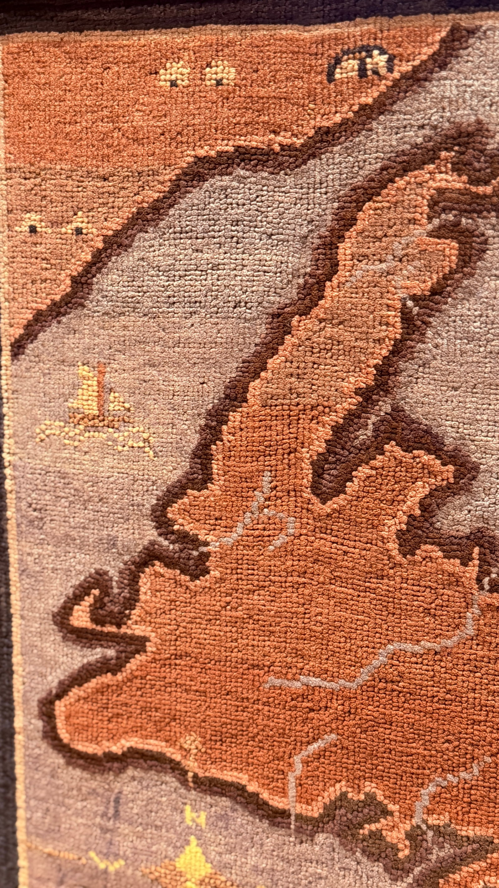 1930's Grenfell Mat – Map of Newfoundland With Whale, Sailing Ship & Coastal Settlements - 10