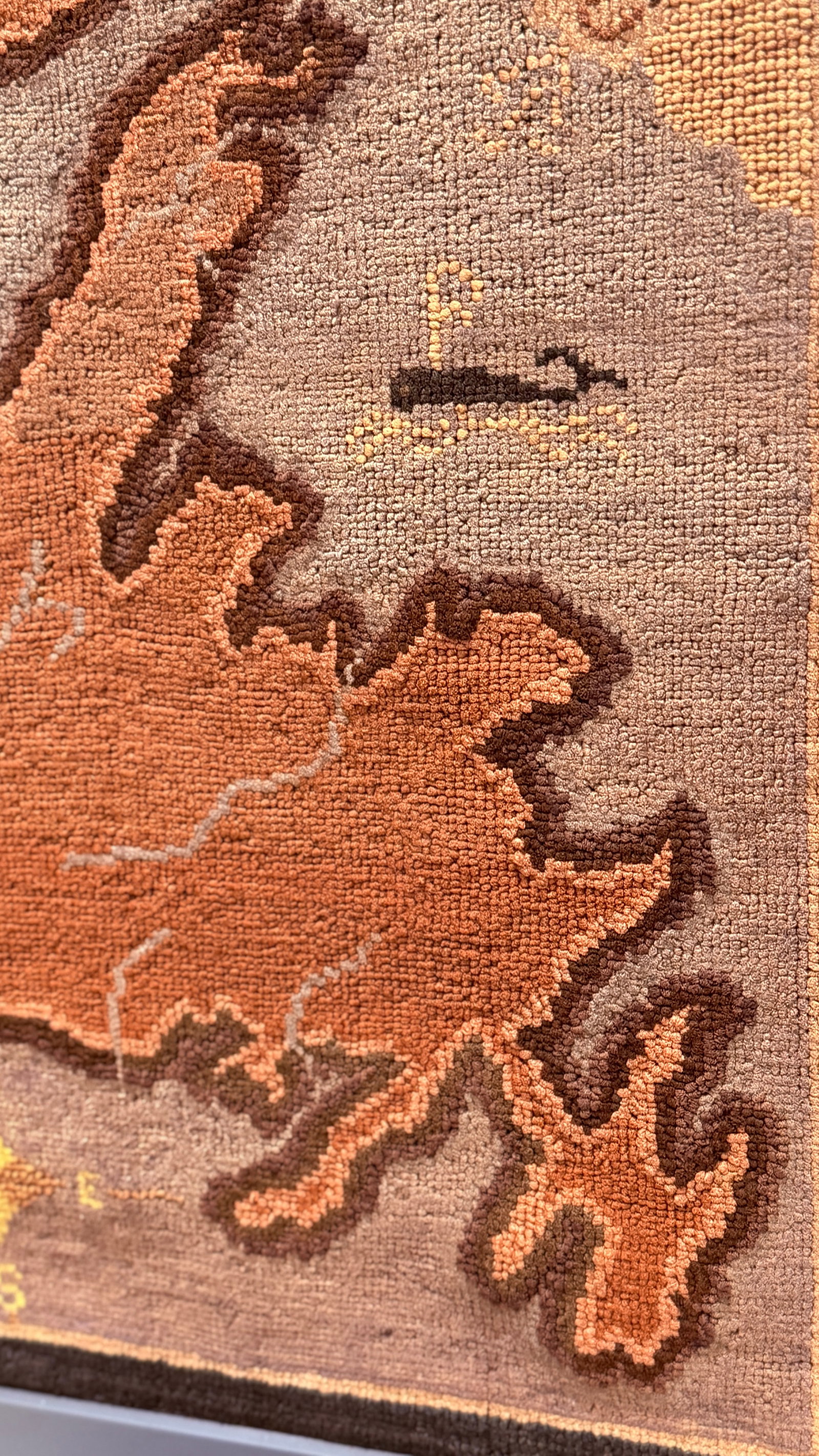 1930's Grenfell Mat – Map of Newfoundland With Whale, Sailing Ship & Coastal Settlements - 11